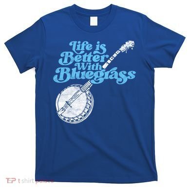 Life Is Better With Bluegrass! Eighties Vibe Banjo Retro Gift T-Shirt