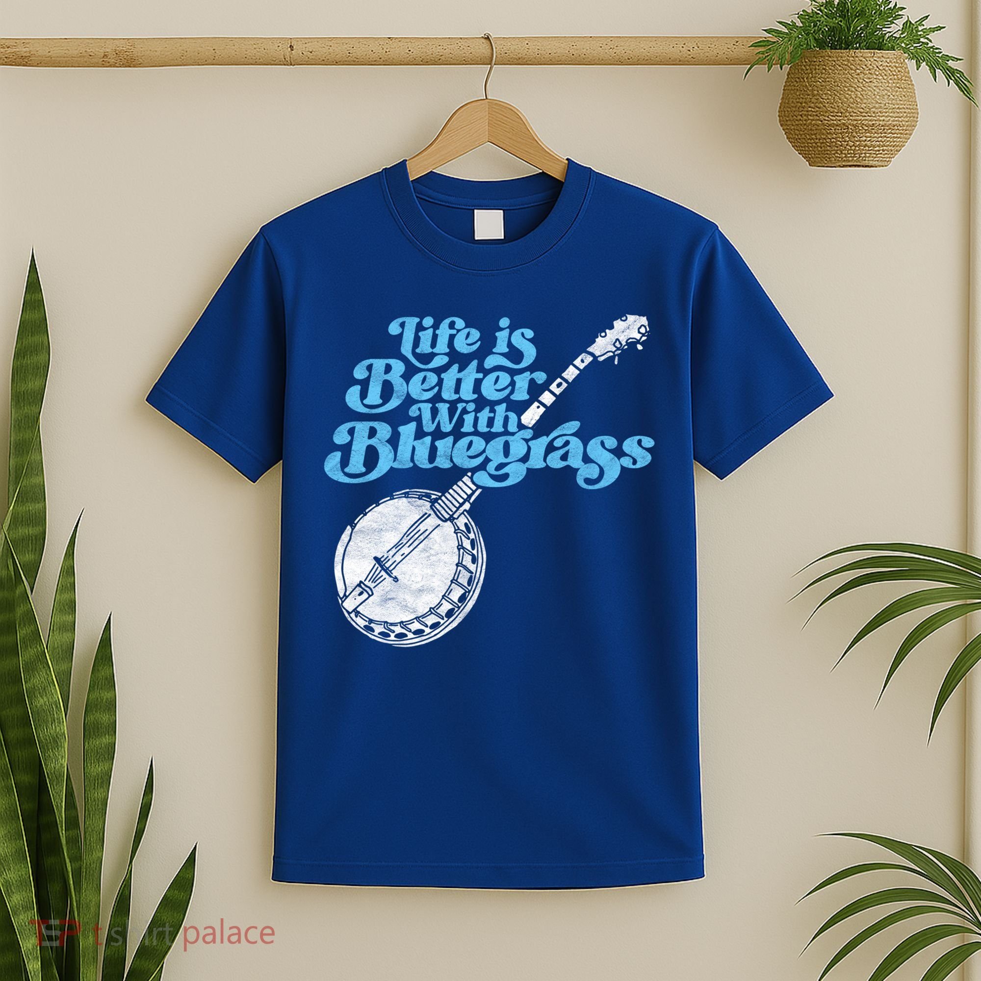 Life Is Better With Bluegrass! Eighties Vibe Banjo Retro Gift T-Shirt