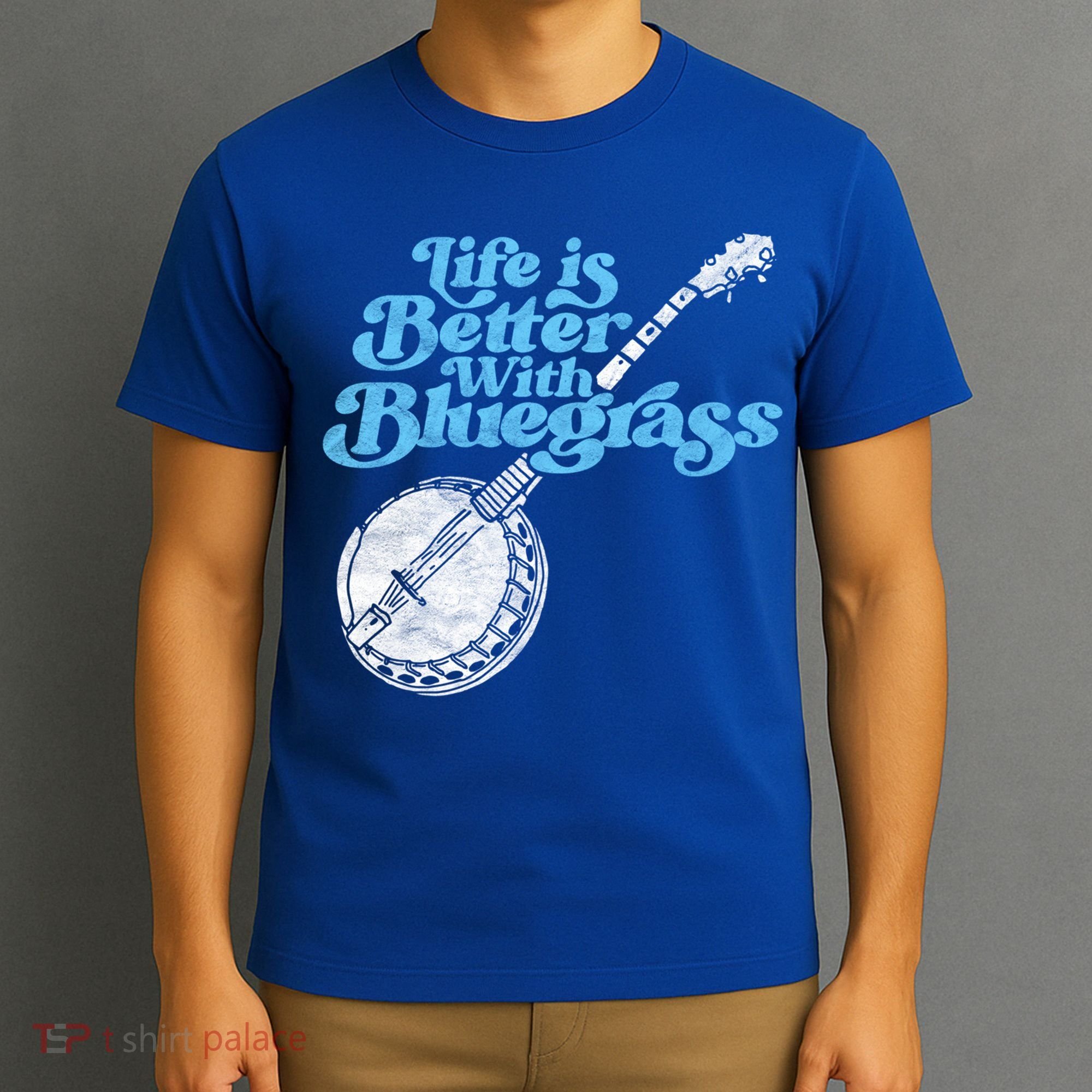 Life Is Better With Bluegrass! Eighties Vibe Banjo Retro Gift T-Shirt