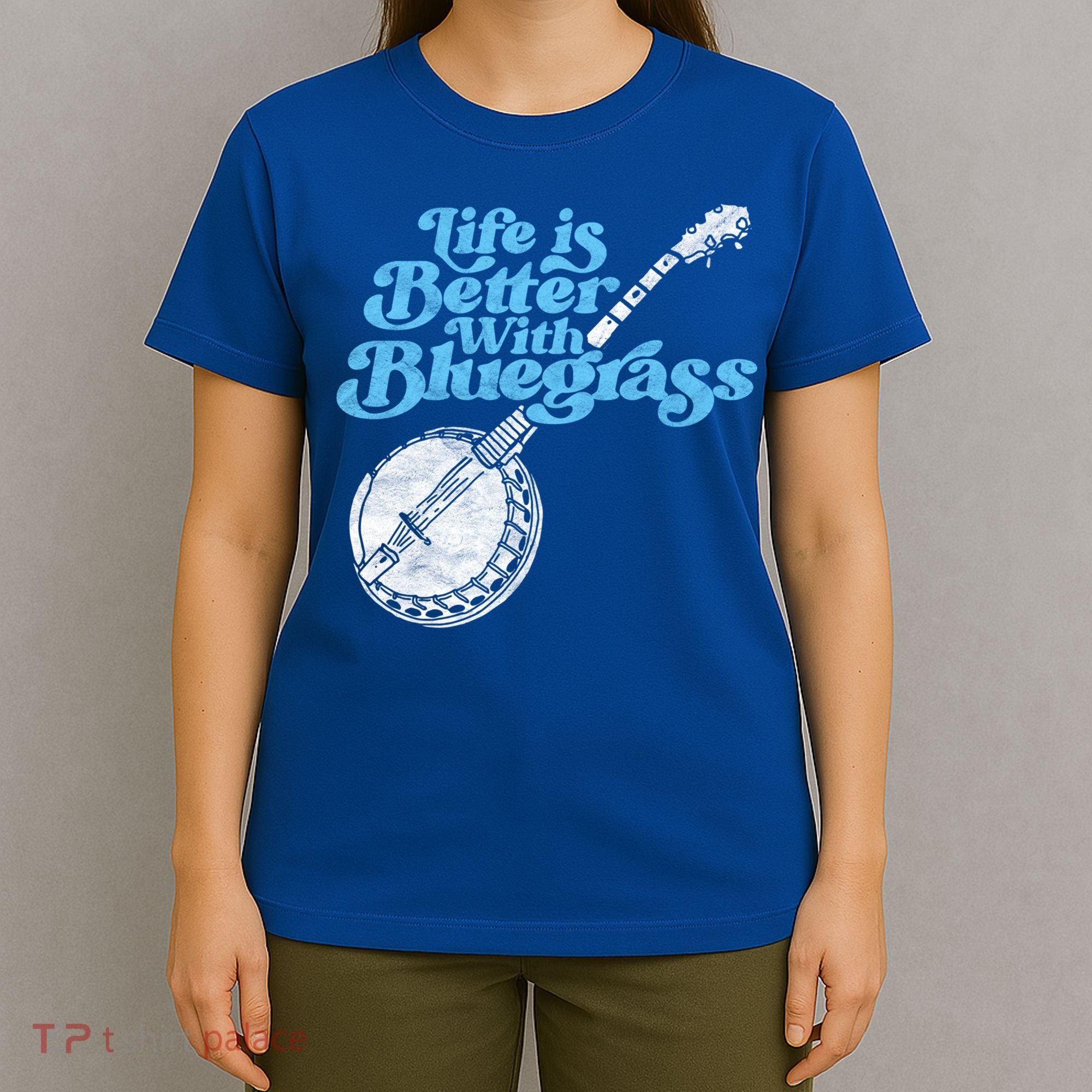 Life Is Better With Bluegrass! Eighties Vibe Banjo Retro Gift T-Shirt