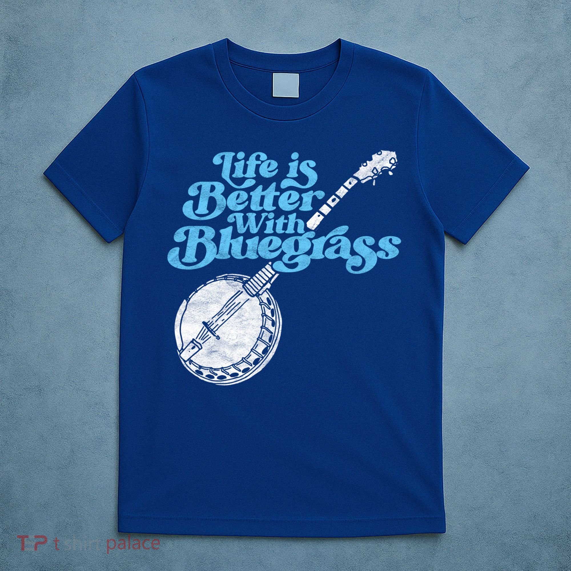 Life Is Better With Bluegrass! Eighties Vibe Banjo Retro Gift T-Shirt