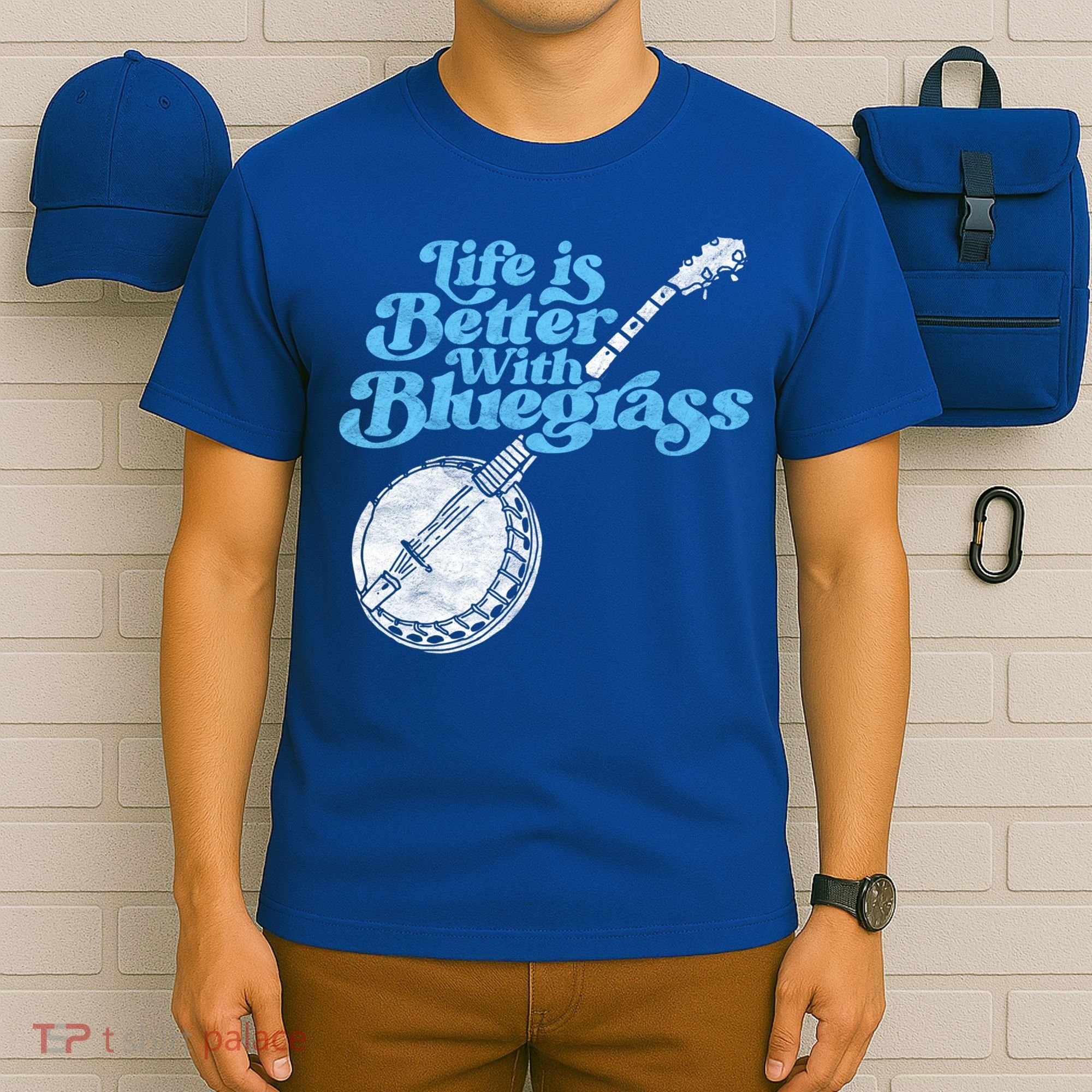 Life Is Better With Bluegrass! Eighties Vibe Banjo Retro Gift T-Shirt