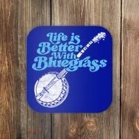 Life Is Better With Bluegrass! Eighties Vibe Banjo Retro Gift Coaster thumb 0