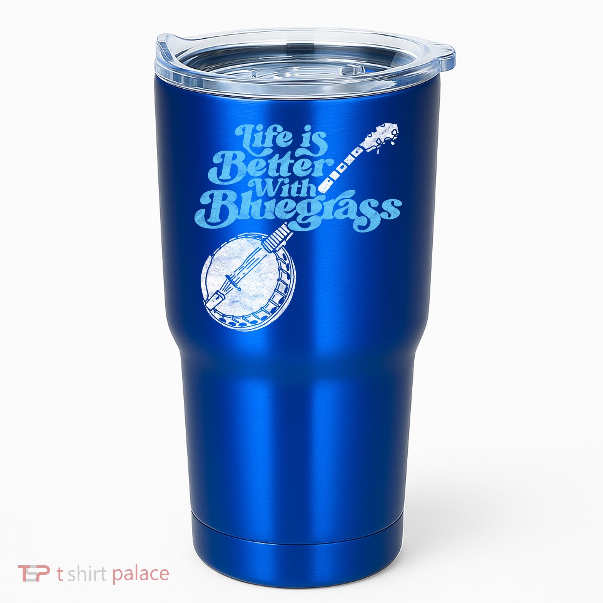 Life Is Better With Bluegrass! Eighties Vibe Banjo Retro Gift Tumbler