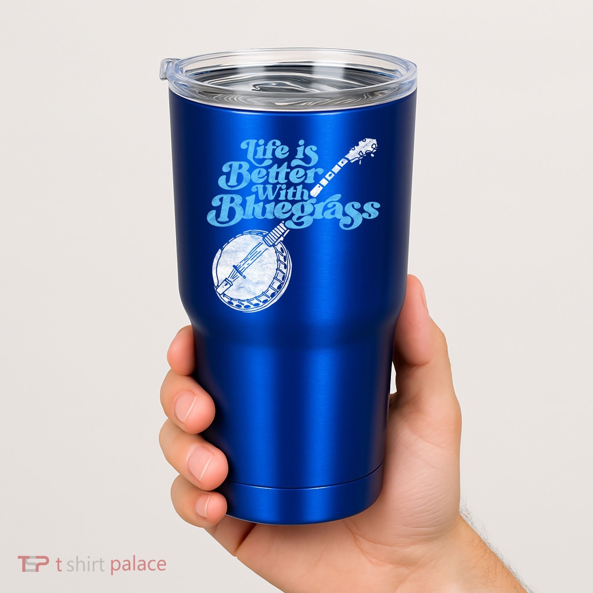 Life Is Better With Bluegrass! Eighties Vibe Banjo Retro Gift Tumbler
