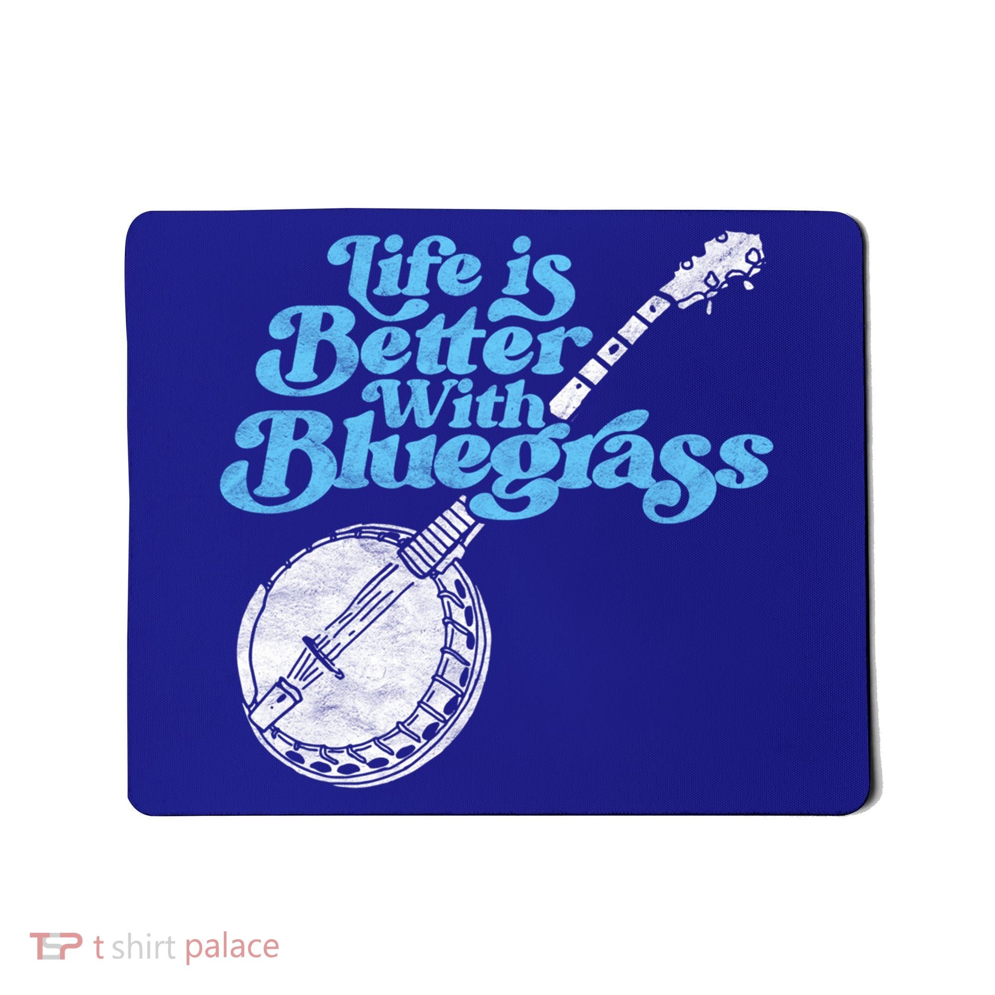 Life Is Better With Bluegrass! Eighties Vibe Banjo Retro Gift Mousepad
