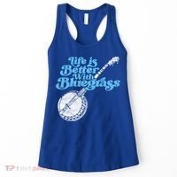 Life Is Better With Bluegrass! Eighties Vibe Banjo Retro Gift Women's Tank Top thumb 0