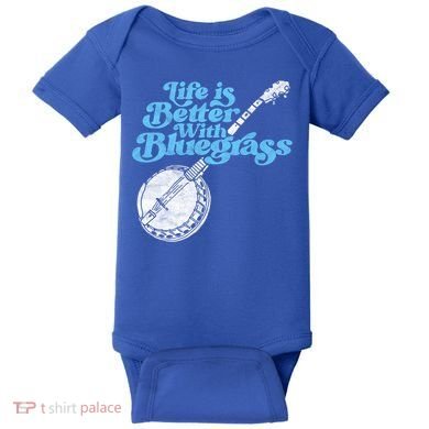 Life Is Better With Bluegrass! Eighties Vibe Banjo Retro Gift Baby Bodysuit