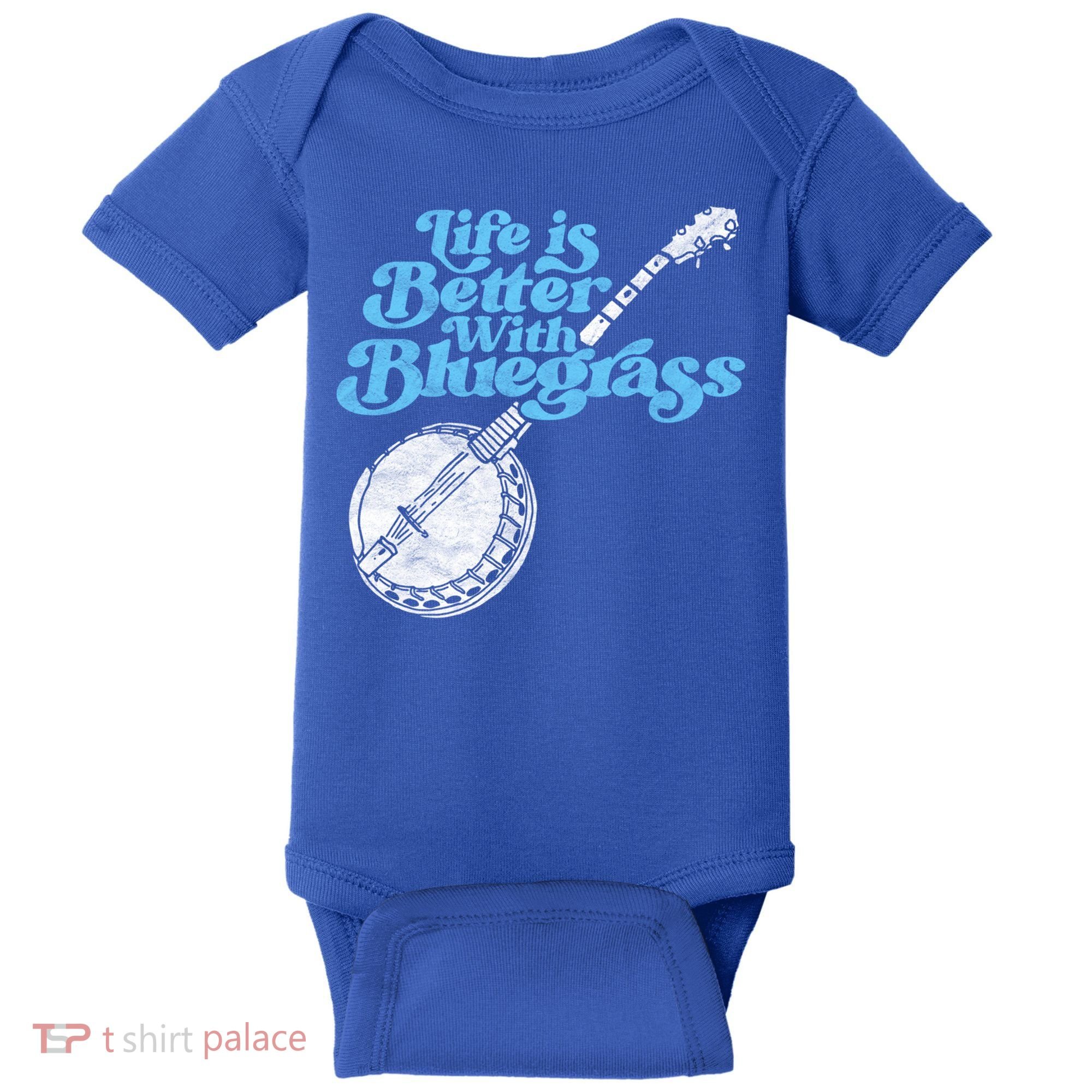 Life Is Better With Bluegrass! Eighties Vibe Banjo Retro Gift Baby Bodysuit
