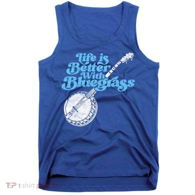 Life Is Better With Bluegrass! Eighties Vibe Banjo Retro Gift Tank Top