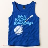 Life Is Better With Bluegrass! Eighties Vibe Banjo Retro Gift Tank Top thumb 2