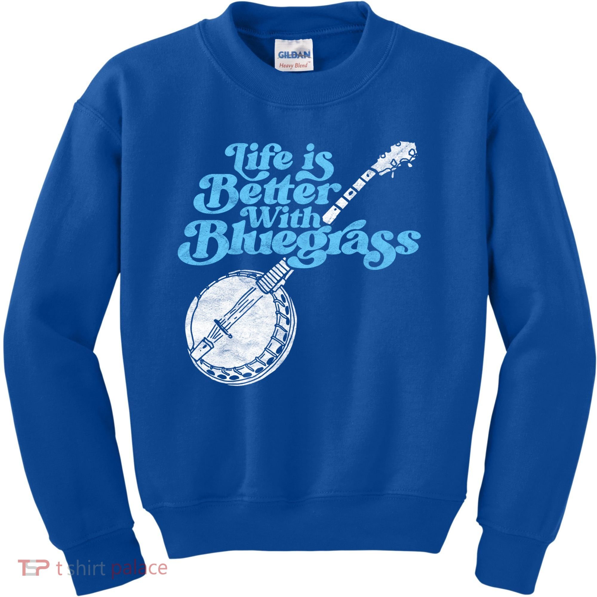 Life Is Better With Bluegrass! Eighties Vibe Banjo Retro Gift Kids Sweatshirt