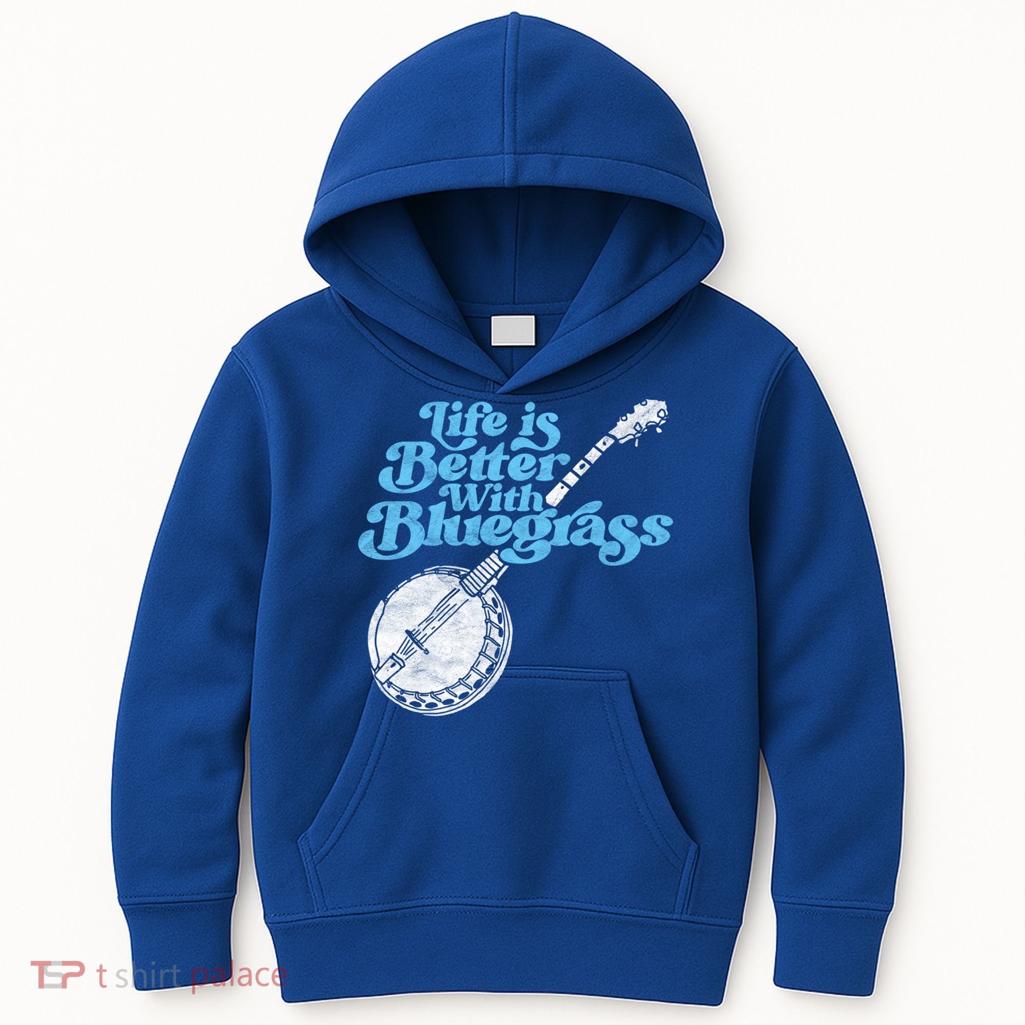 Life Is Better With Bluegrass! Eighties Vibe Banjo Retro Gift Kids Hoodie
