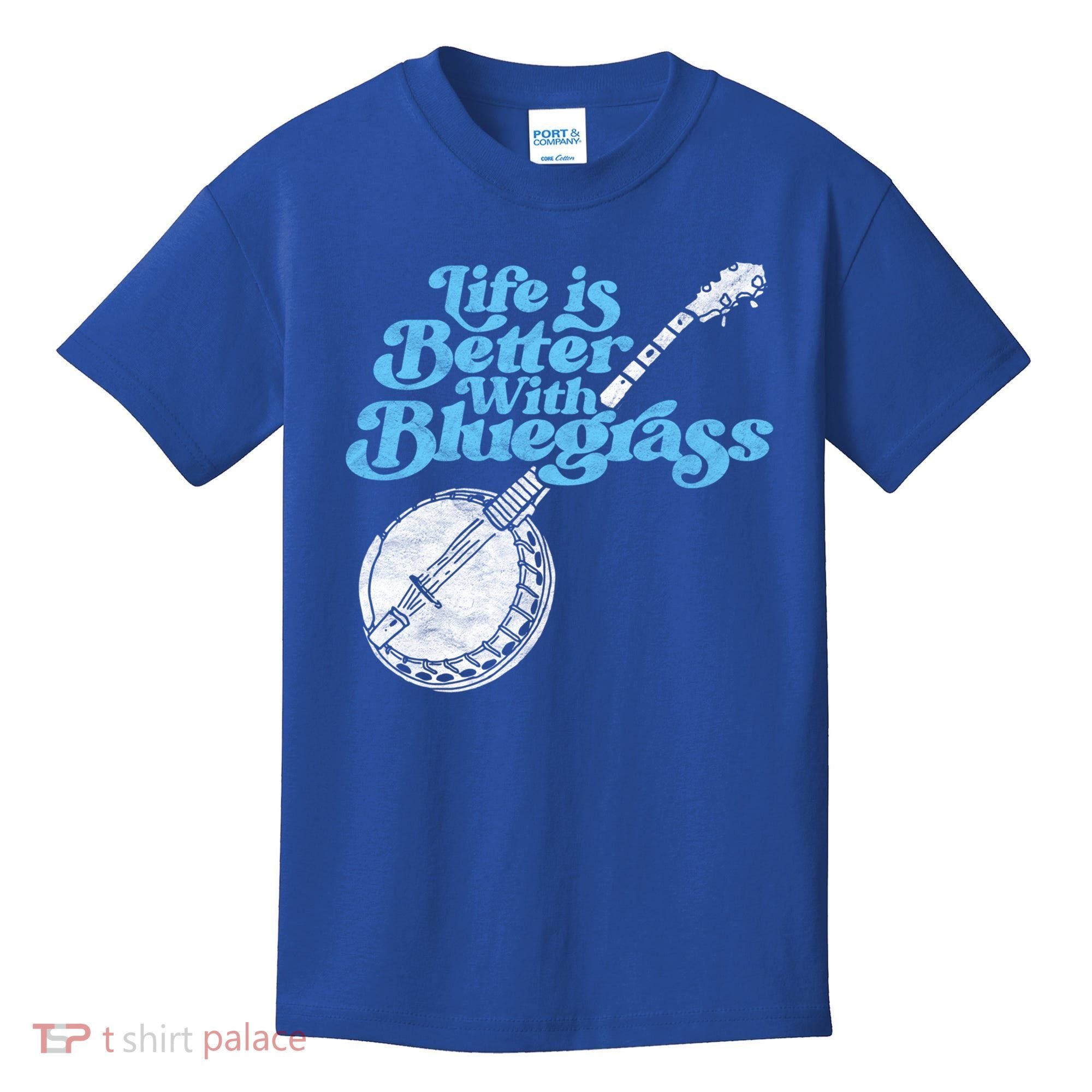 Life Is Better With Bluegrass! Eighties Vibe Banjo Retro Gift Kids T-Shirt