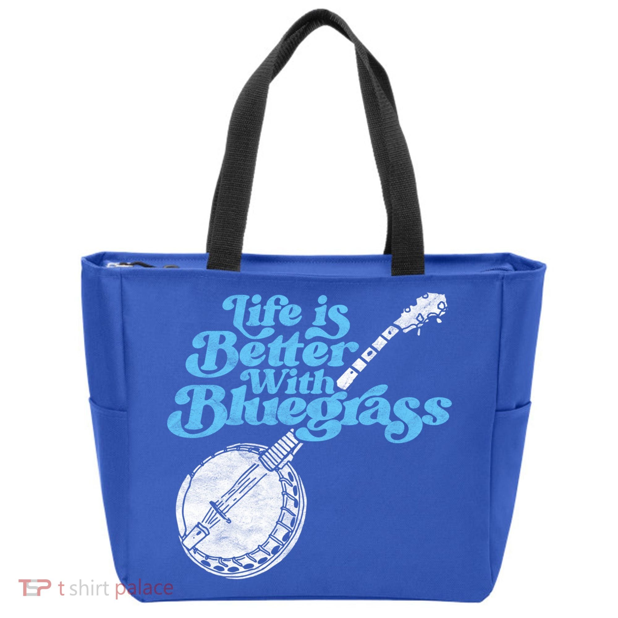 Life Is Better With Bluegrass! Eighties Vibe Banjo Retro Gift Tote Bag