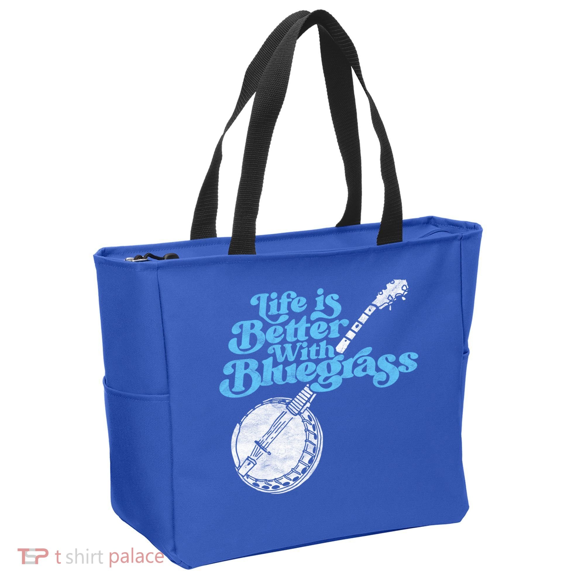 Life Is Better With Bluegrass! Eighties Vibe Banjo Retro Gift Tote Bag