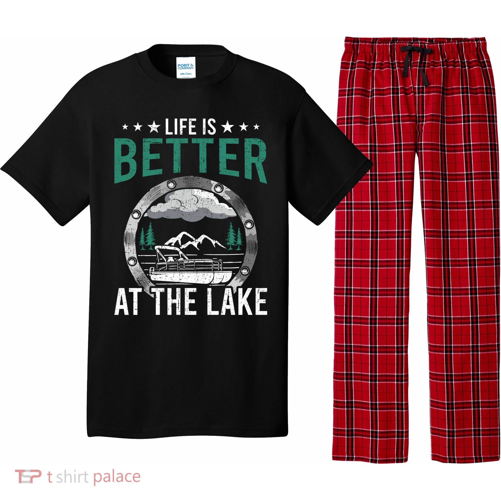 Life Is Better At The Lake Pontoon Boat Pontooning Gift Pajama Set