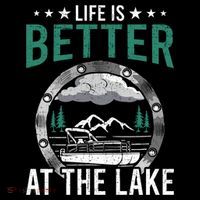 Life Is Better At The Lake Pontoon Boat Pontooning Gift Women's Hoodie thumb 2