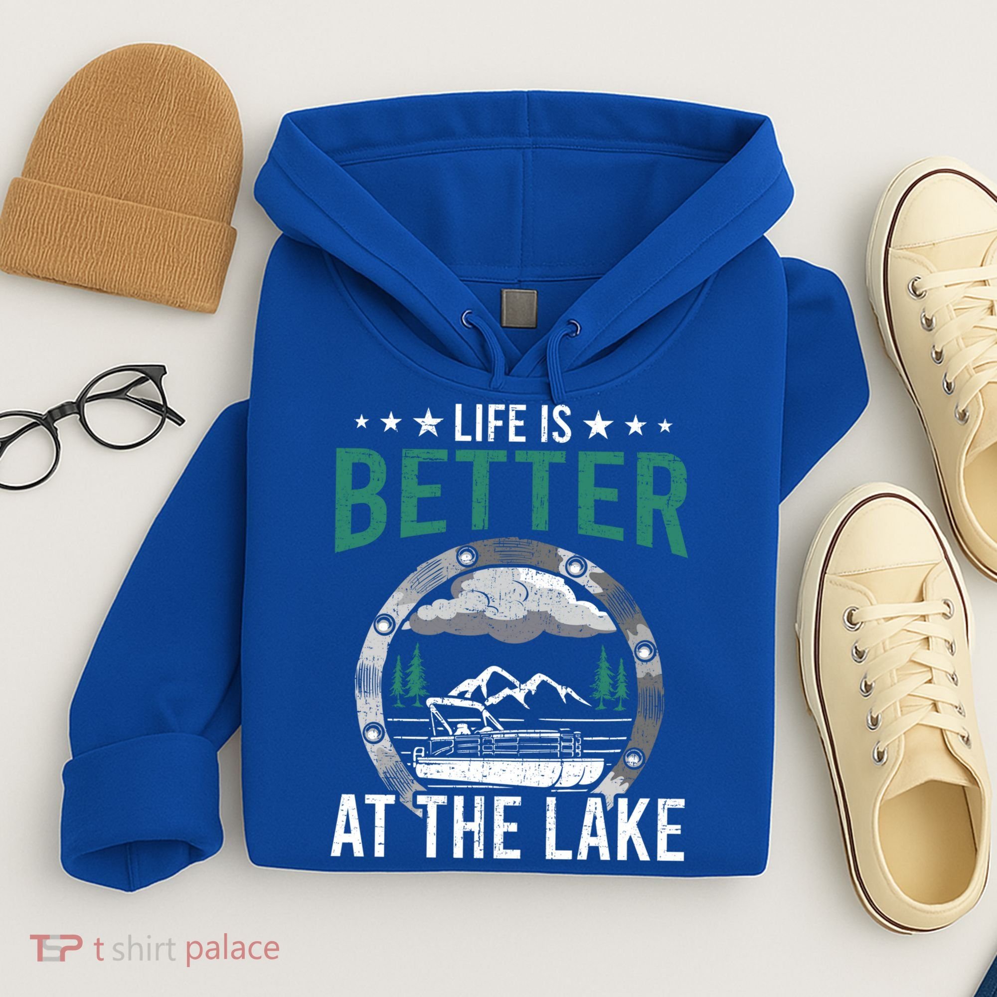 Life Is Better At The Lake Pontoon Boat Pontooning Gift Hoodie