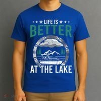 Life Is Better At The Lake Pontoon Boat Pontooning Gift T-Shirt thumb 3