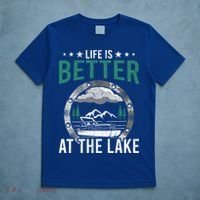 Life Is Better At The Lake Pontoon Boat Pontooning Gift T-Shirt thumb 5