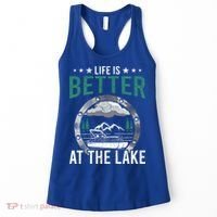Life Is Better At The Lake Pontoon Boat Pontooning Gift Women's Tank Top thumb 0
