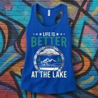 Life Is Better At The Lake Pontoon Boat Pontooning Gift Women's Tank Top thumb 3