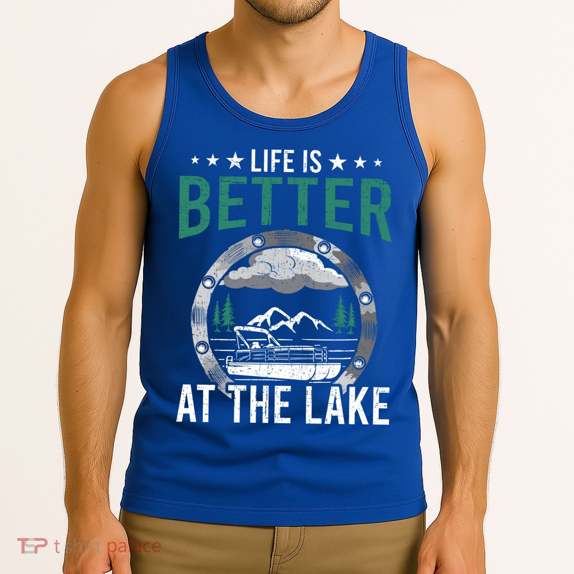 Life Is Better At The Lake Pontoon Boat Pontooning Gift Tank Top