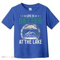Life Is Better At The Lake Pontoon Boat Pontooning Gift Toddler T-Shirt thumb 0