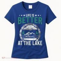 Life Is Better At The Lake Pontoon Boat Pontooning Gift Women's T-Shirt thumb 0