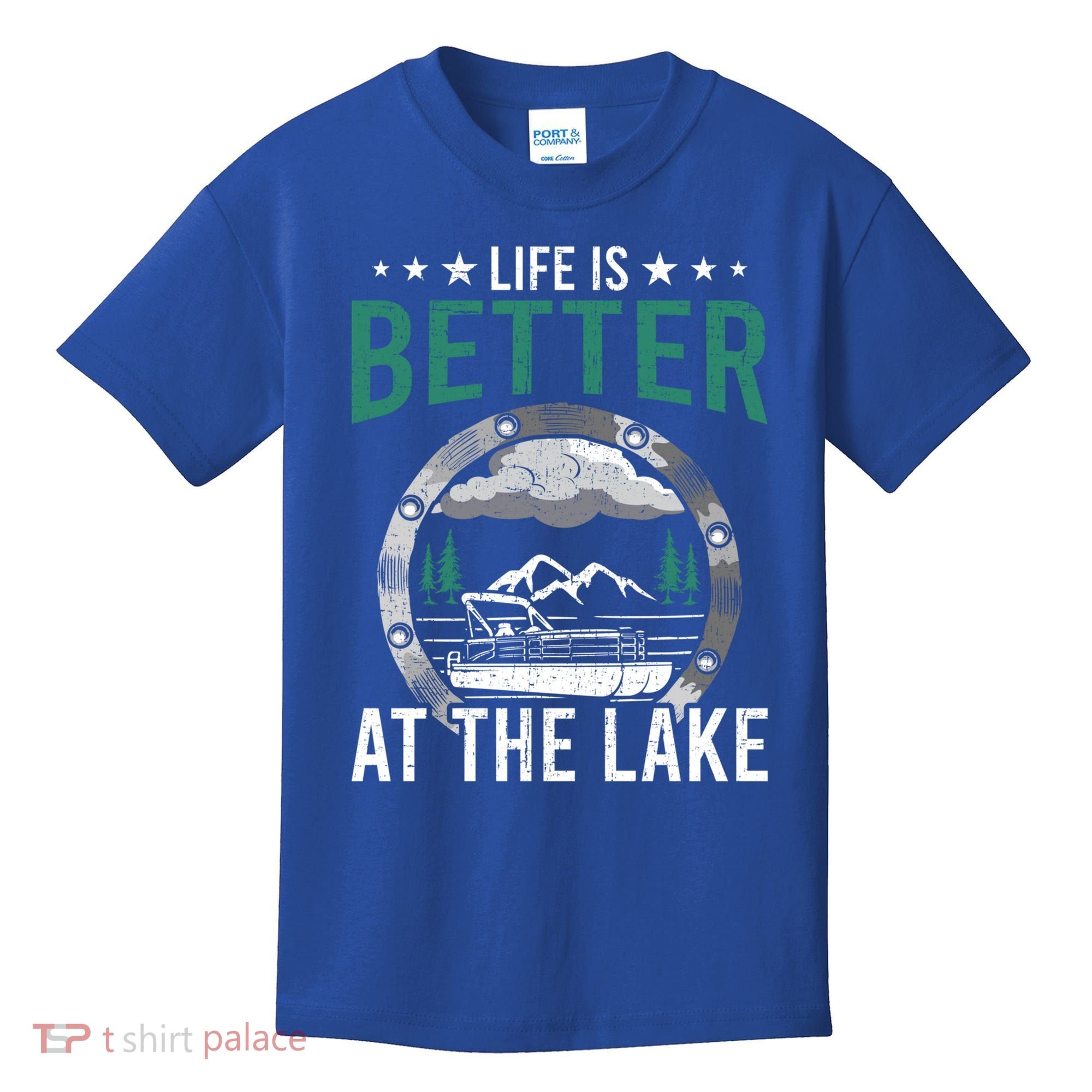 Life Is Better At The Lake Pontoon Boat Pontooning Gift Kids T-Shirt