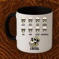 Liberal Monkey Black White Man Woman Rich Poor Patriot Conservative Coffee Mug thumb 2