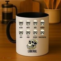 Liberal Monkey Black White Man Woman Rich Poor Patriot Conservative Coffee Mug thumb 4