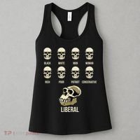 Liberal Monkey Black White Man Woman Rich Poor Patriot Conservative Women's Tank Top thumb 3