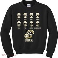 Liberal Monkey Black White Man Woman Rich Poor Patriot Conservative Kids Sweatshirt thumb 0