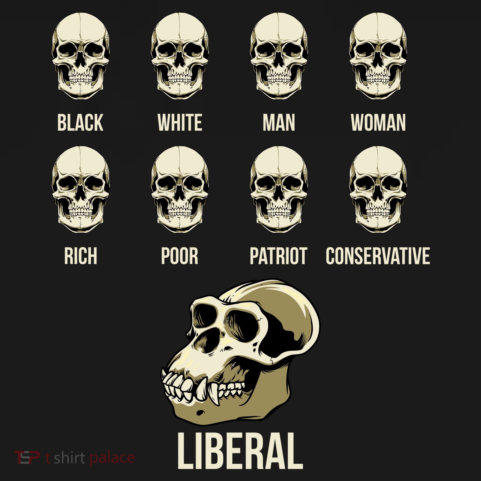 Liberal Monkey Black White Man Woman Rich Poor Patriot Conservative Kids Sweatshirt