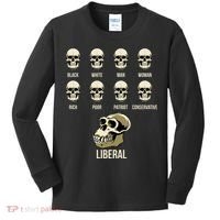 Liberal Monkey Black White Man Woman Rich Poor Patriot Conservative Kids Long Sleeve Shirt thumb 0