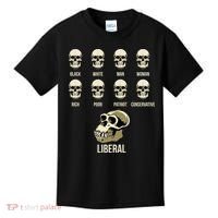 Liberal Monkey Black White Man Woman Rich Poor Patriot Conservative Kids T-Shirt thumb 0