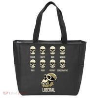 Liberal Monkey Black White Man Woman Rich Poor Patriot Conservative Tote Bag thumb 0