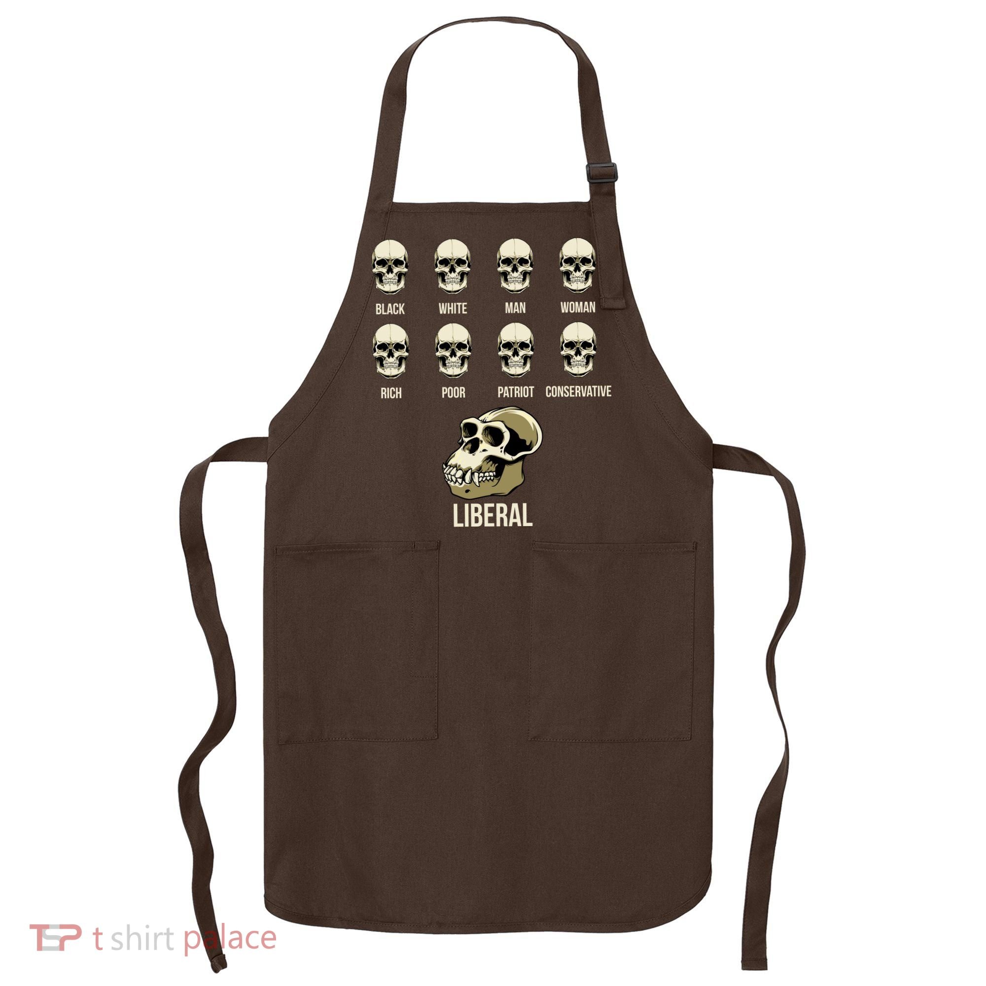 Liberal Monkey Black White Man Woman Rich Poor Patriot Conservative Apron