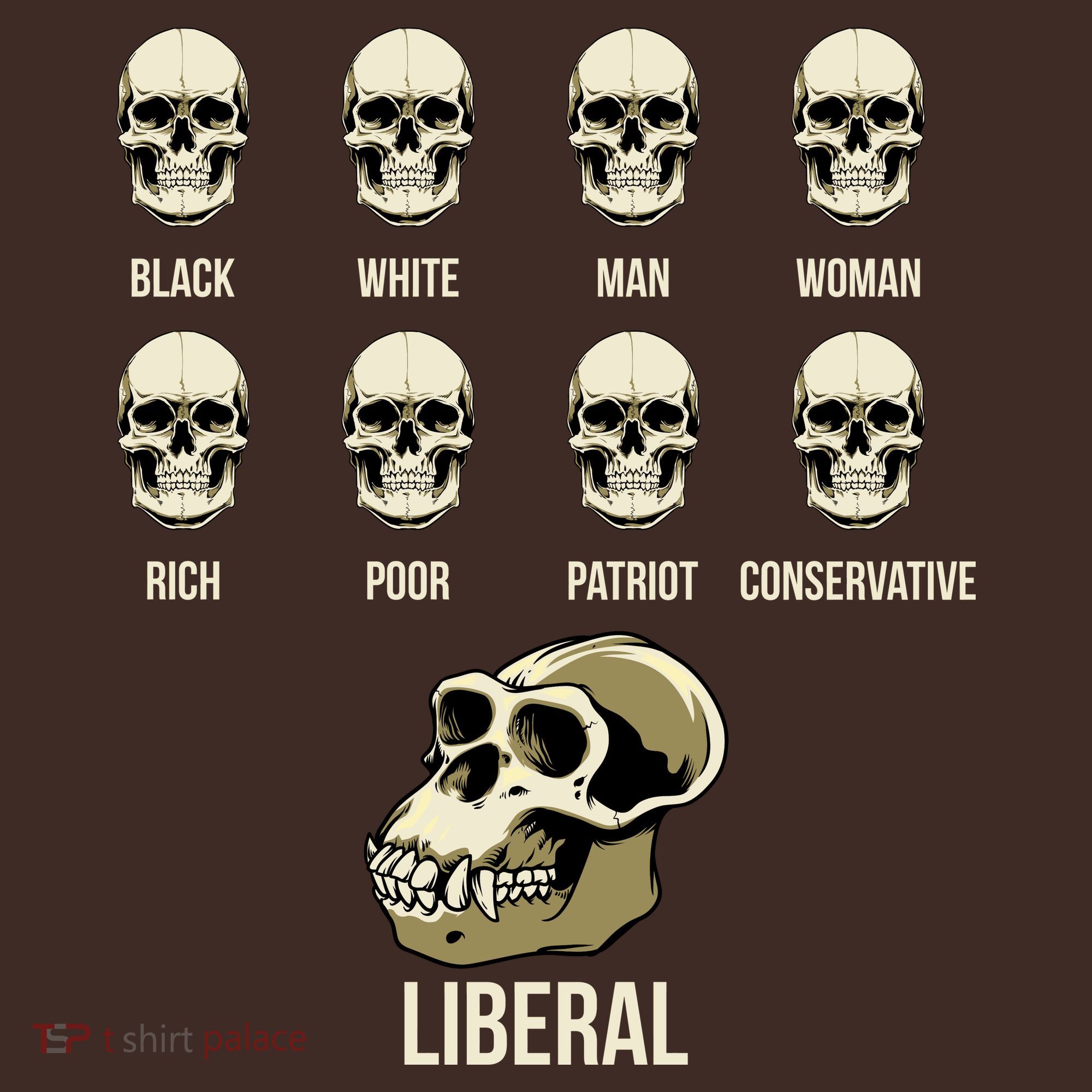 Liberal Monkey Black White Man Woman Rich Poor Patriot Conservative Apron