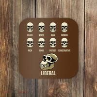 Liberal Monkey Black White Man Woman Rich Poor Patriot Conservative Coaster thumb 0
