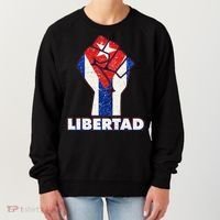 Libertad Cuba Cuban Flag Protest Fist Women's Sweatshirt thumb 0