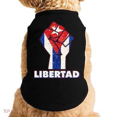 Libertad Cuba Cuban Flag Protest Fist Doggie Tank