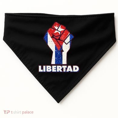 Libertad Cuba Cuban Flag Protest Fist USA-Made Doggie Bandana