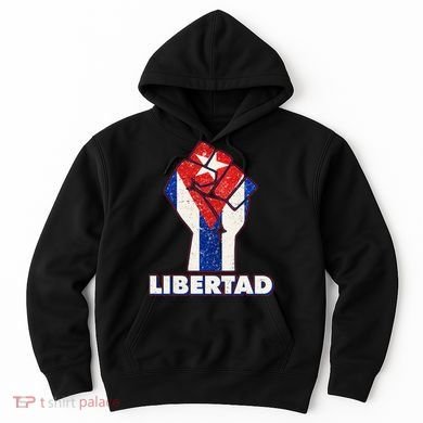Libertad Cuba Cuban Flag Protest Fist Hoodie