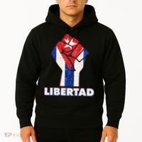 Libertad Cuba Cuban Flag Protest Fist Hoodie thumb 2