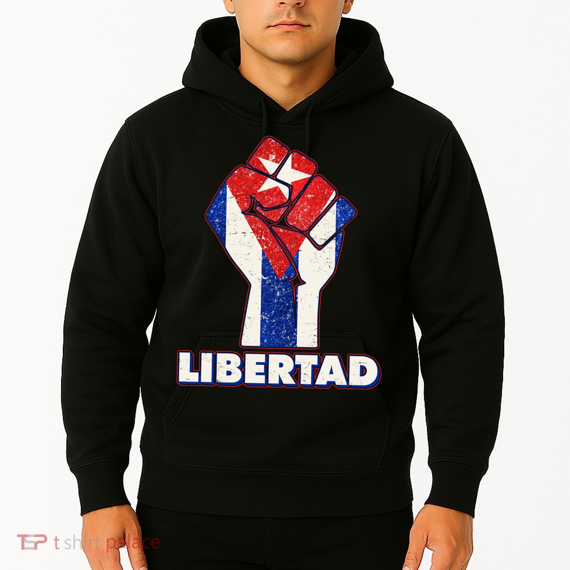 Libertad Cuba Cuban Flag Protest Fist Hoodie