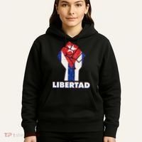 Libertad Cuba Cuban Flag Protest Fist Hoodie thumb 5