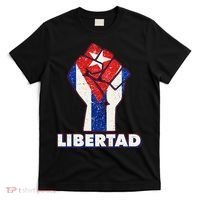 Libertad Cuba Cuban Flag Protest Fist T-Shirt thumb 0